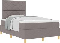 vidaXL Boxspringbed met hoofdeinde, taupe, 120 x 190 cm, gestoffeerd