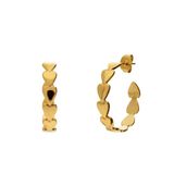 Lucardi Dames Stainless steel goldplated oorringen harten