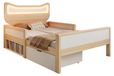 Lit pour enfant avec oreilles de chat - Lit en bois - 90 x 200 cm - Éclairage LED RVB - Rangement - Tiroir pouvant être monté sur le côté gauche ou droit - Chêne/blanc