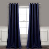 Lush Decor Insulated Grommet Blackout Window Curtain Panels, Pair, 52" W x 120" L, Navy