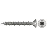fischer 200 stuks spaanplaatschroef PowerFast II CTF 4,5 x 30 A4 200, verzonken kop, binnenster TX opname, volledige schroefdraad, roestvrij staal A4, voor vlakke montage in hout, 200 stuks