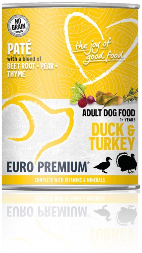 Euro-Premium Paté Adult Hondenvoer Nat Duck & Turkey - 400 gr