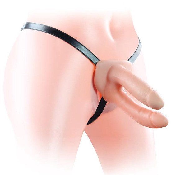 LOVETOY Dubbele holle strapon | voorbind | pegging dildo met harnas - 15 cm