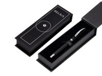 BELIUS Turbo balpen, aluminium, textuur, zwart en zilver, blauwe inkt, designdoos