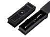 BELIUS Turbo balpen, aluminium, textuur, zwart en zilver, blauwe inkt, designdoos