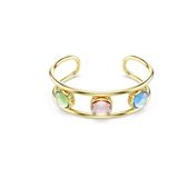 Swarovski Chroma cuff armband, Cushion-slijpvorm, Meerkleurig, Goudkleurige toplaag