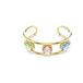 Swarovski Chroma cuff armband, Cushion-slijpvorm, Meerkleurig, Goudkleurige toplaag