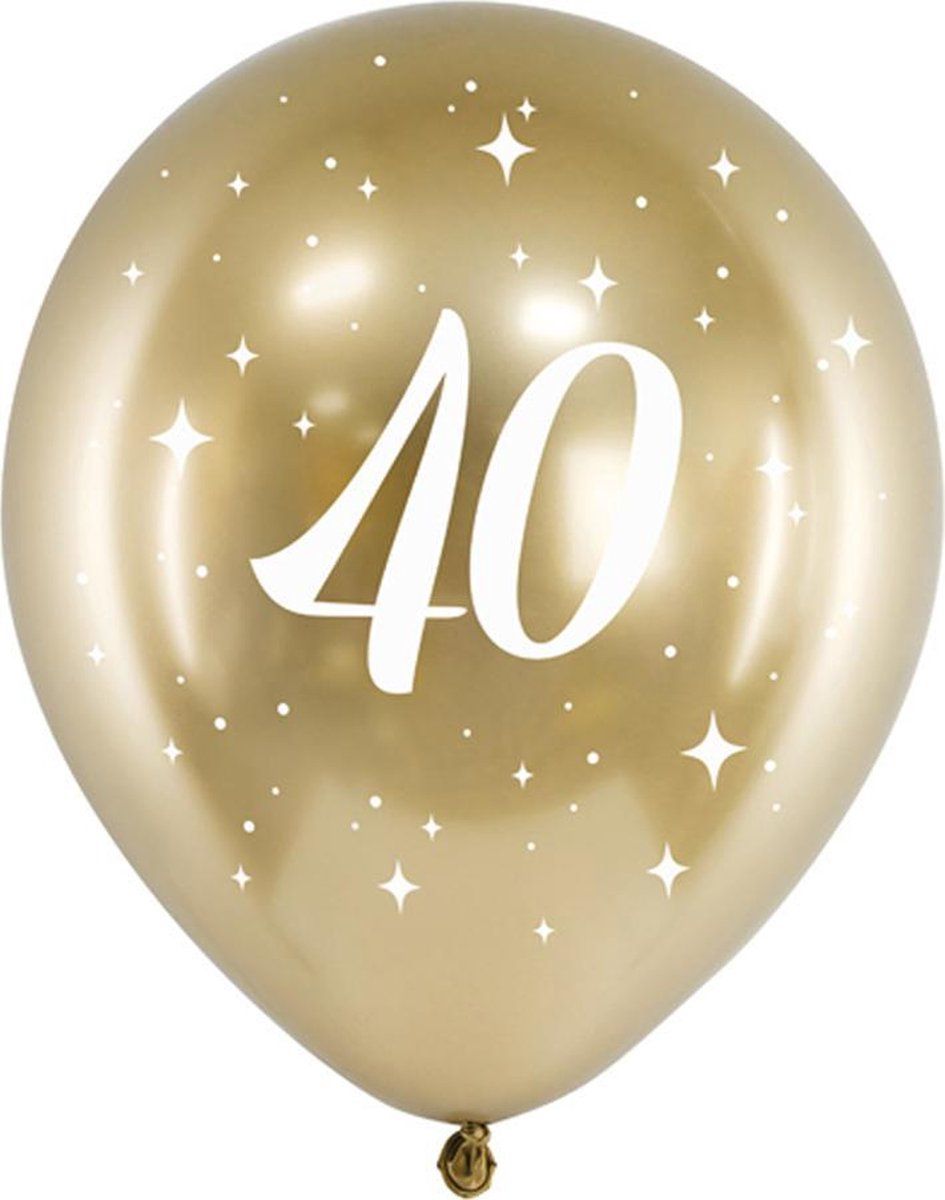 Partydeco Ballonnen '40' Goud - 6 stuks