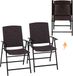 Merkloos Tuinstoelen - Rieten Stoelen - Balkonset - set van 2 - Inklapbaar - Weerbestendig - Eenvoudig te Monteren - voor Buiten - Bistro - Terras - Balkon - Imitatieroan - 61x50 x94cm - Bruin