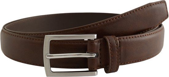 WE Fashion Heren riem cognac imitatieleer klassieke gesp 105 cm