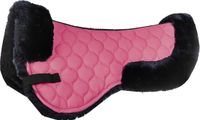 HKM Zadelonderlegger van echt lamsvacht roze/donkerblauw Full