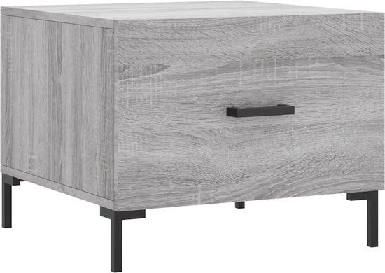 vidaXL Salontafel 50x50x40 cm Bewerkt Hout Grijs Sonoma Eiken