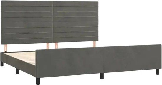 vidaXL Bedframe zonder matras 200x200 cm fluweel donkergrijs