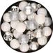 Kaemingk B.V. 28x pièces boules de Noël en plastique nacre blanc et argent mix 3 cm
