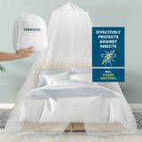 HOBERG Muggennet Reizen | XXL Muggennet Bed voor kinderbed, eenpersoons- & tweepersoonsbed | Outdoor Muggentent 400 Mesh voor balkon | Insectenwerend baldakijn om te plakken of te boren - 60 cm Ø