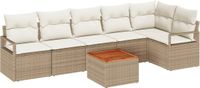 vidaXL Tuinbank Set Beige en Crème Polyrattan