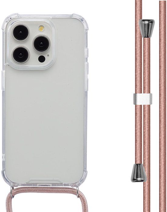 imoshion Hoesje - Geschikt voor Apple iPhone 15 Pro - Backcover met koord - Rosé Goud
