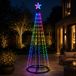 Arbre de Noël - Mât de drapeau - Lumière RVB - 300cm - 550 LED - incl. Cadre - Changement de couleur