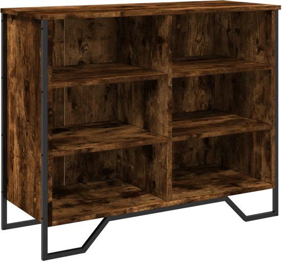vidaXL Dressoir 91x35,5x74,5 cm bewerkt hout gerookt eikenkleurig