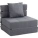 Lit de sol pliant une place (avec coussin), 70 x 70 x 61 cm, gris