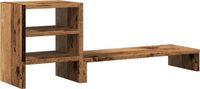 vidaXL Monitorstandaard met bureau-organizer hout oud houtkleurig