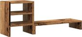 vidaXL Monitorstandaard met bureau-organizer hout oud houtkleurig