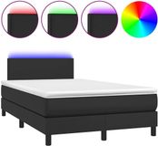 vidaXL Boxspring met matras en LED kunstleer zwart 120x190 cm