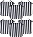 Progarden Coussin de chaise Anna - 6x - intérieur/extérieur - noir/blanc - 39 x 39 x 3 cm - polyester