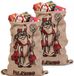 Bellatio Decorations Jute cadeau zak - 2x - Sinterklaas zak - met print en tekst - 63 x 100 cm - Pakjesavond
