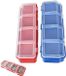 Merkloos / Sans marque Abundant Grace B.V. 2-delige Schroevenorganizer - Organizer met deksel - Gereedschapsorganizer - Kunststof organizer - 4 vakken - Stapelbaar - 30.99×10.41×6.35cm - Blauw, rood