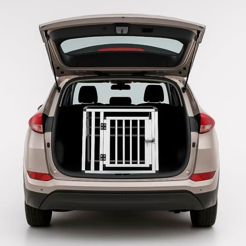 NK Hondenbench voor Auto - Hondenkooi met Deur en Vergrendeling, Licht en Duurzaam, Compact Ontwerp, Snelle en Eenvoudige Montage, Gemakkelijk Schoon te Maken, Ruim en Comfortabel, (50×60×50 cm)