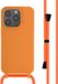 iMoshion Hoesje iPhone 14 Pro - Siliconen Back Cover met Koord - Oranje