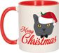Bellatio Decorations Koffiemok - Kerst Katten - 300 ml - Keramiek