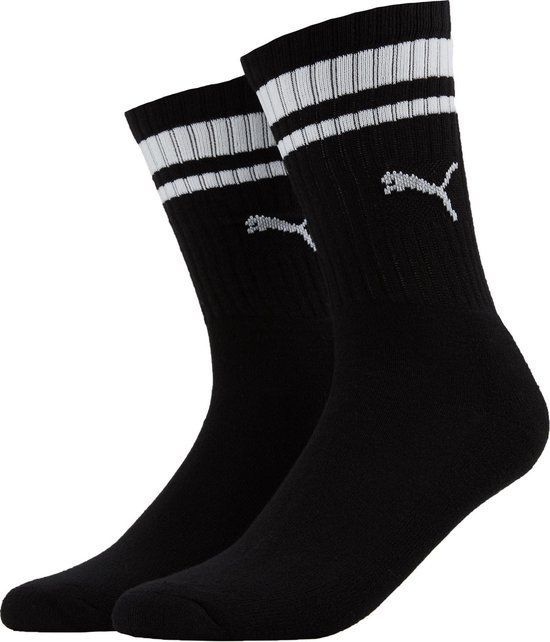 Puma Crew Heritage Stripe 2P Sportsokken - Zwart - Maat 35-38