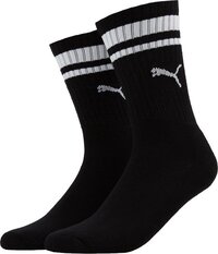 Puma Crew Heritage Stripe 2P Sportsokken - Zwart - Maat 35-38