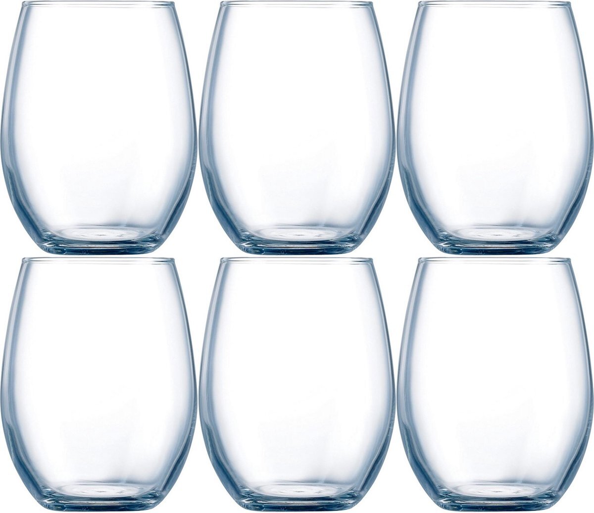 Chef & Sommelier 12x Stuks luxe transparante drinkglazen 360 ml van glas - Waterglazen - Desserglazen