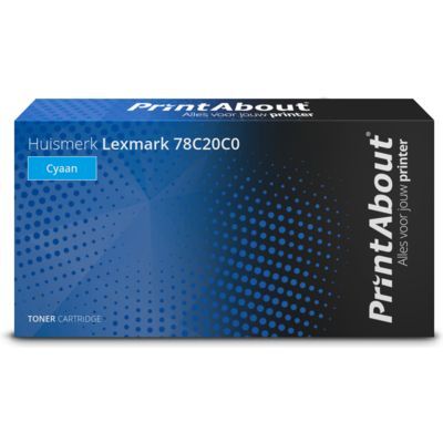 PrintAbout Huismerk Toner 78C20C0 Cyaan | Compatibel met Lexmark