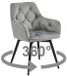 LEOBERT Chaise JORK 360 Velours gris argenté Pieds en métal noir