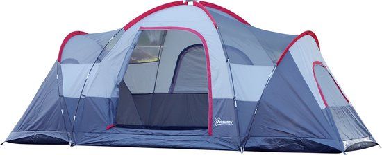 Outsunny Camping Tent Polyester, Steel - Hellgrau