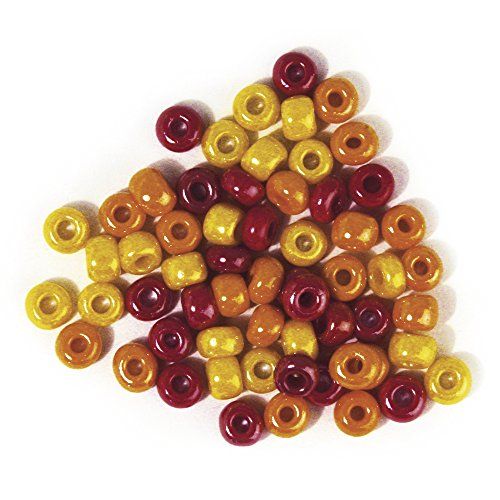 RAYHER 1439000 glazen groenloodradel, ondoorzichtig, rood-gele tinten, ø 5,4 mm, doos