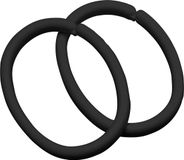 Tiger Sealskin Clips douchegordijn ring 12 stuks zwart