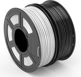 Filament d'imprimante 3D 1.75mm Noir + Blanc - 1 kg par bobine - Lot de 2
