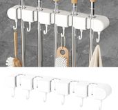 Famanu Dweilhanger organizer – Zelfklevend rek met 5 posities en 6 haken