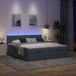 Prolenta Maison Exclusive - Ottoman bedframe met matras, donkergrijs, 200x200 cm, fluweel