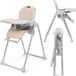 COIL Babystoel beige, eetstoel, verstelbaar, afneembaar tafelblad, antislip, 6-36 maanden, 5-punts veiligheidsgordel, belastbaar tot 15 kg