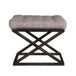 Atelier Del Sofa Stijlvolle poef met metalen frame, 50 x 42 x 40 cm, zwart en grijs, 100% polyester babygezicht, perfect voor moderne woonkamers en gezellige ruimtes