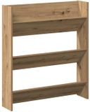 vidaXL Wandschoenenkast 80x18x90 cm bewerkt hout artisanaal eikenkleur