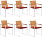 vidaXL Fauteuils de jardin avec coussins, 6 pièces, en acacia massif