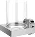 KEUCO Tandenborstelhouder Hoogglans-verchroomd en Transparant Kristalglas, Glas met Houder voor Badkamer, Tandenborstelhouder, Wandmontage, Edition 90