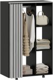Homcom Kledingrek op wielen - Hout - 80x40x128cm - Walnoot